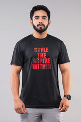 MINIMAL BUZZ TAGLINE GRAPHIC T-SHIRTS - BLACK
